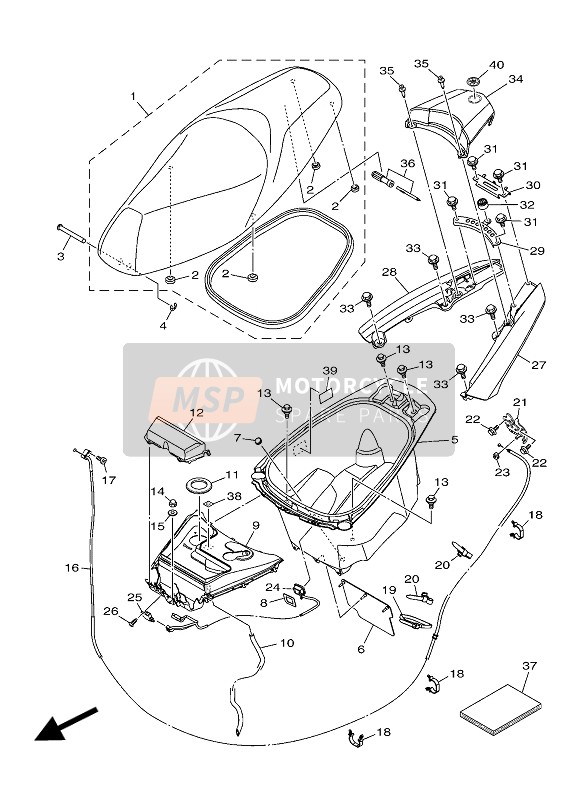 BB8F47301100, Double Seat Assy, Yamaha, 0